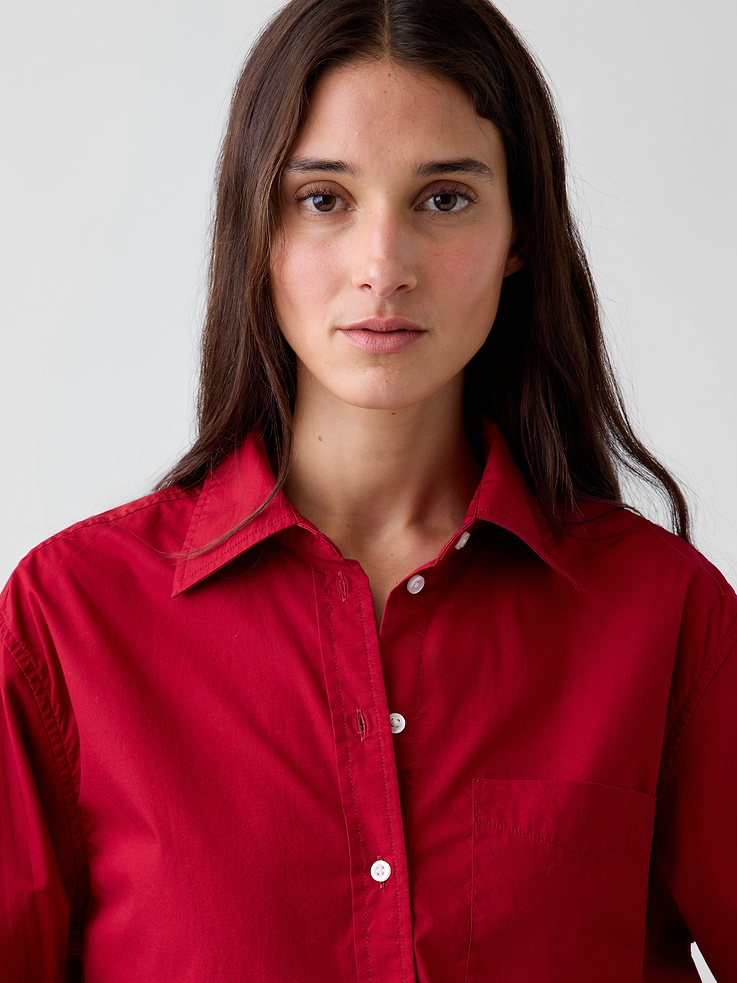 Image 4 of 5, Organic Cotton Poplin Big Shirt