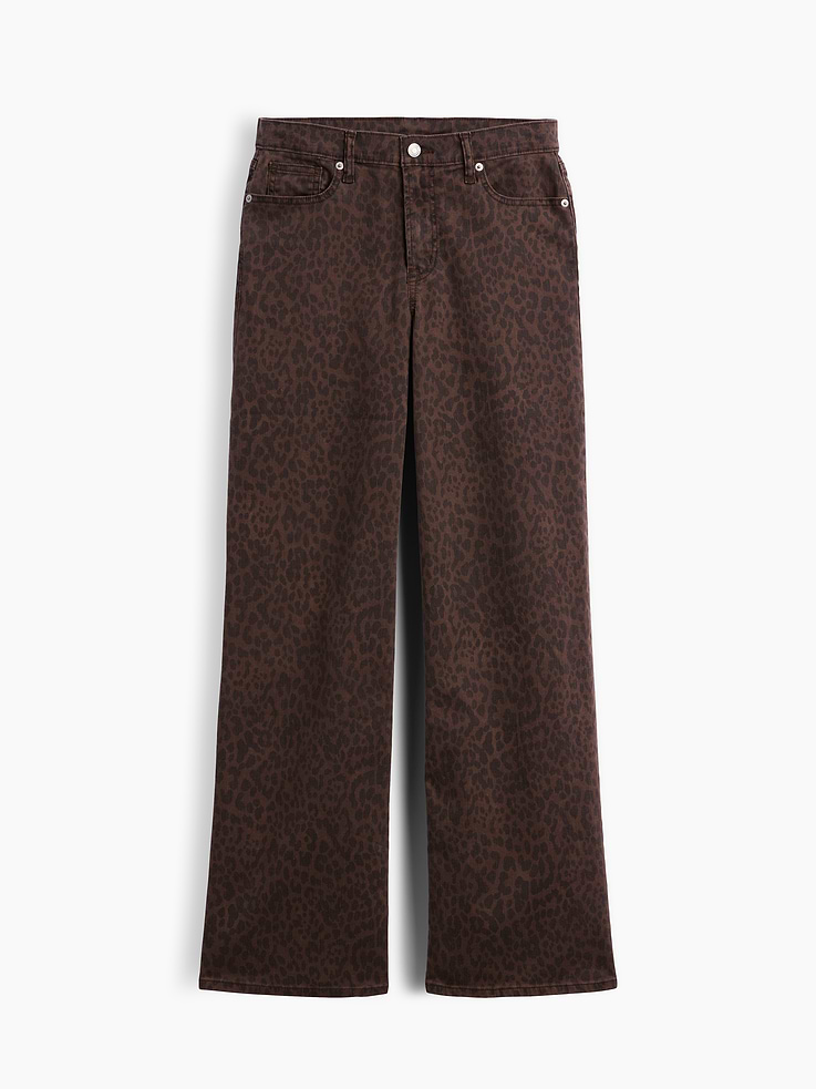 Image number 7 showing, Mid Rise Print Wide-Leg Jeans