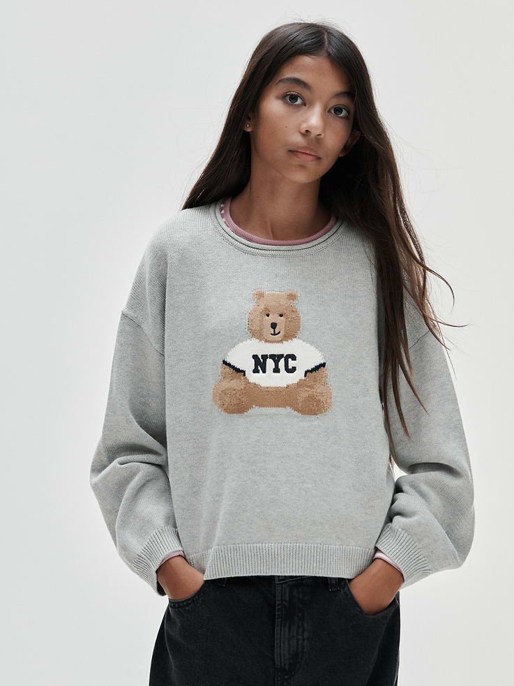 Image 6 of 6, Kids 100% Cotton Oversized Rollneck Sweater
