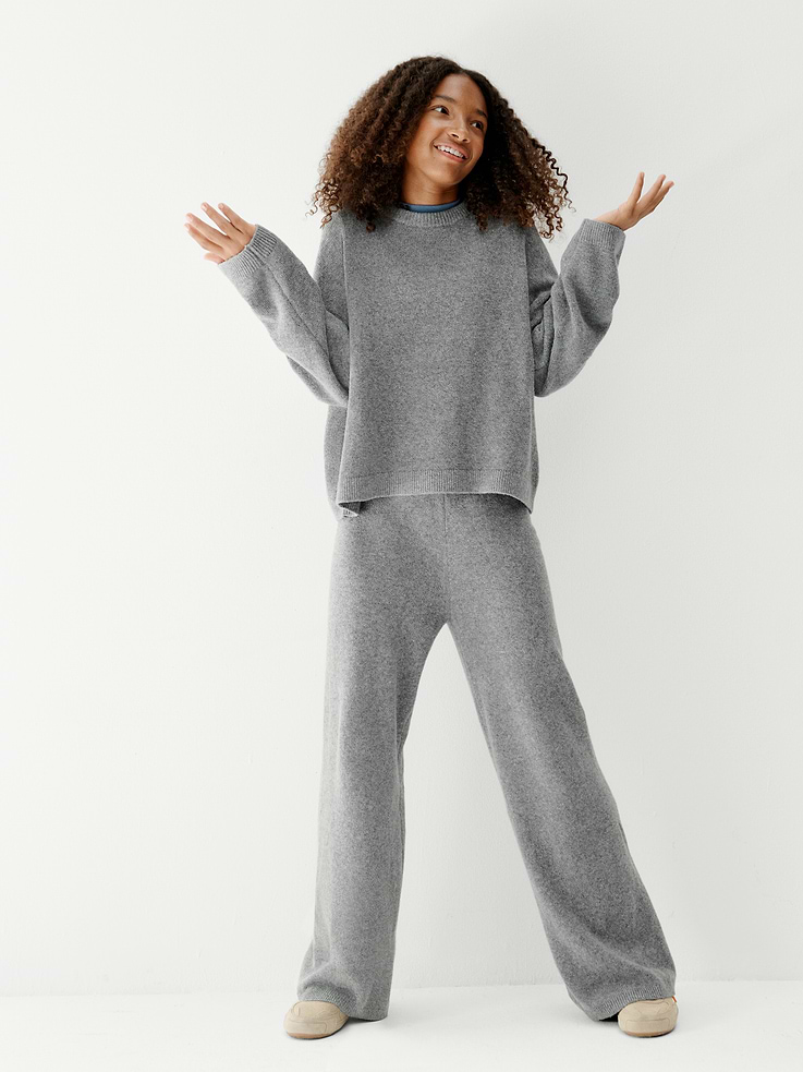 L'image numéro 6 présente Pantalon à jambe large en tricot Effet cachemire pour Enfant