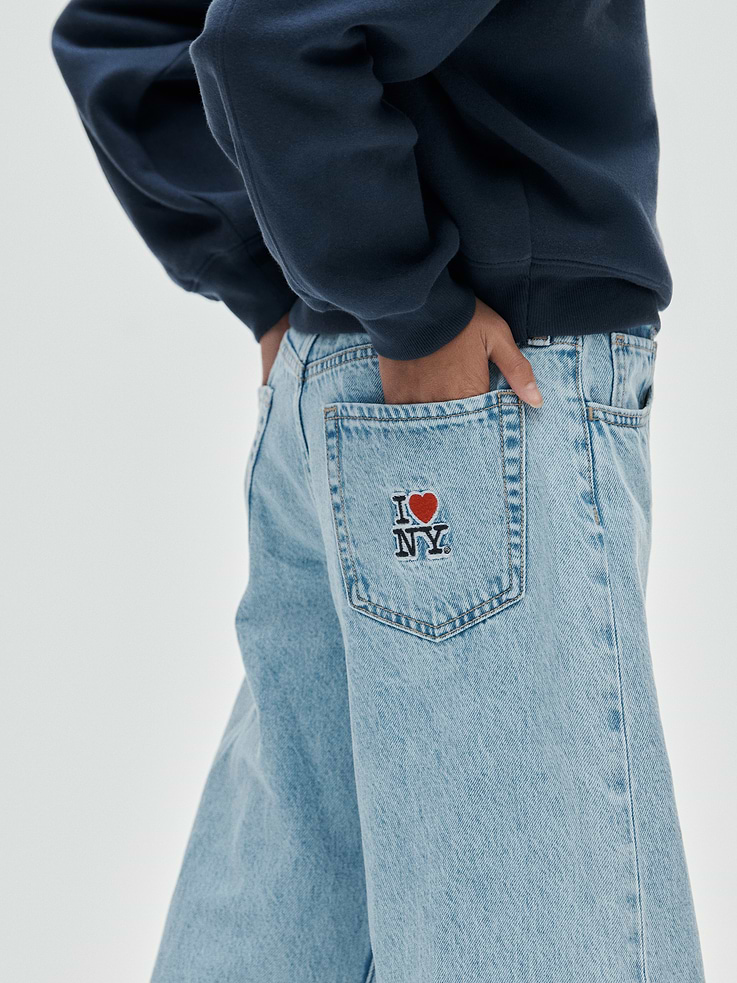 Image number 9 showing, Kids Low Rise Embroidered I Heart NY Baggy Jeans