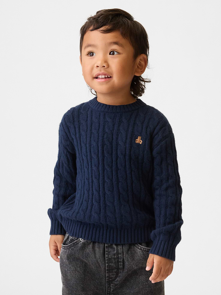 Image number 1 showing, Baby & Toddler CashSoft Cable-Knit Sweater