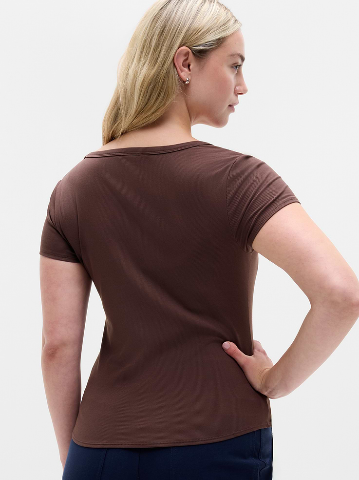 Image number 5 showing, Signature Rib Scoop Tee