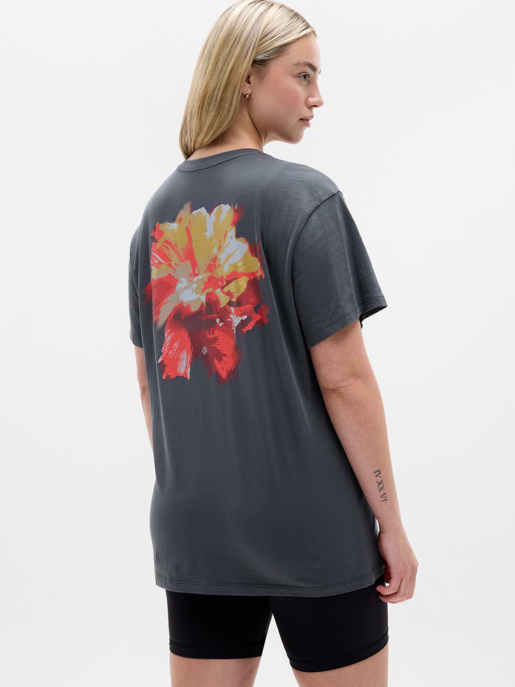 Image 5 of 6, Favorite Cotton Relaxed Graphic Tee