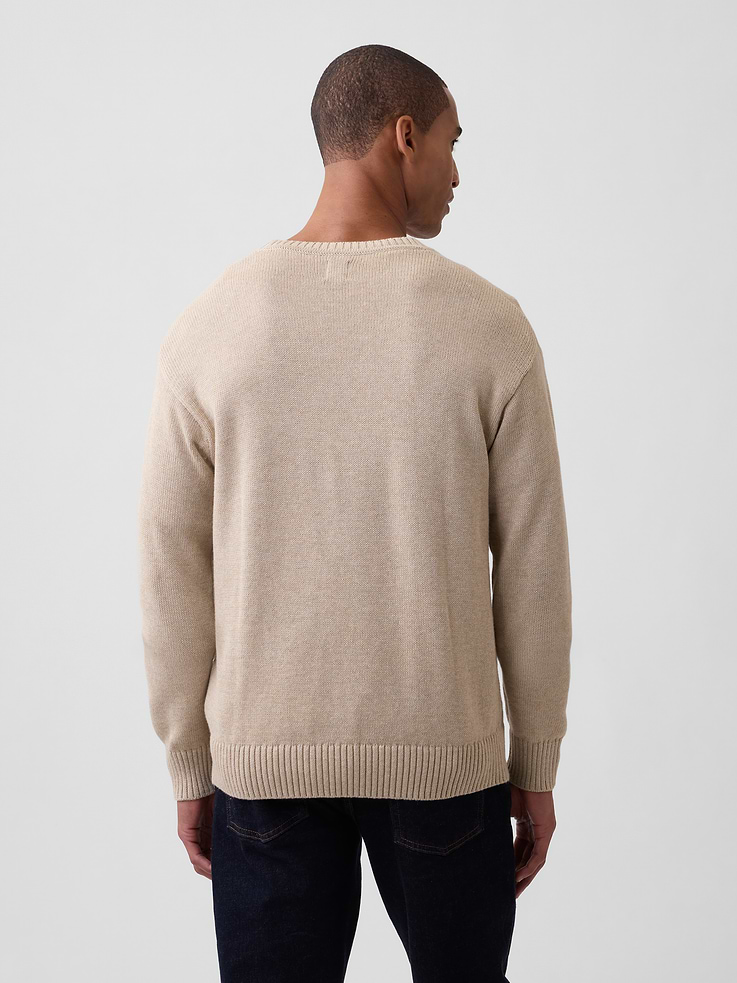Image 2 of 5, Relaxed Argyle Crewneck Sweater
