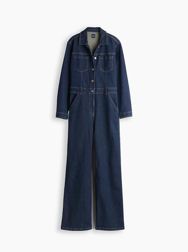 L'image numéro 6 présente Combinaison sportive à jambe large en denim