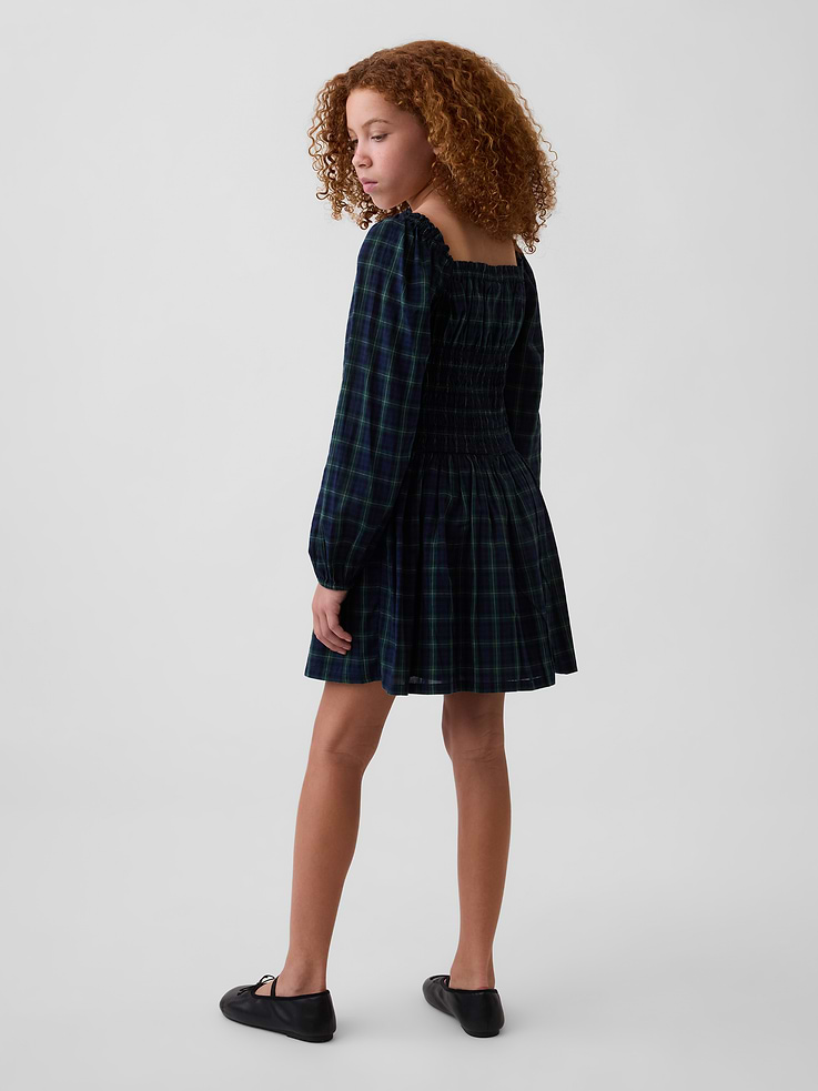 Image 3 de 5, Robe à taille smockée à carreaux pour Enfant