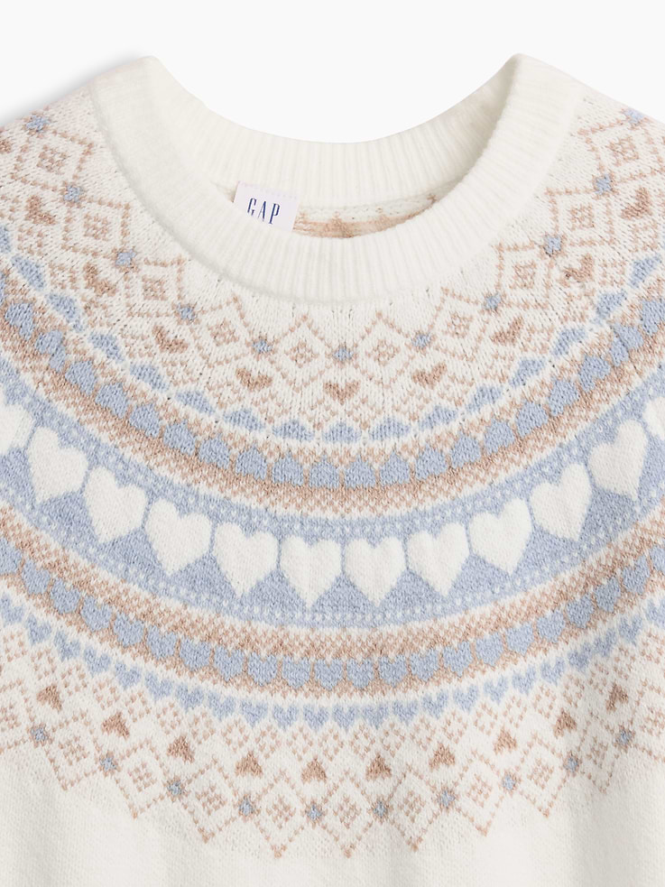 Image 5 of 5, Kids CashSoft Oversized Fair Isle Sweater Dress