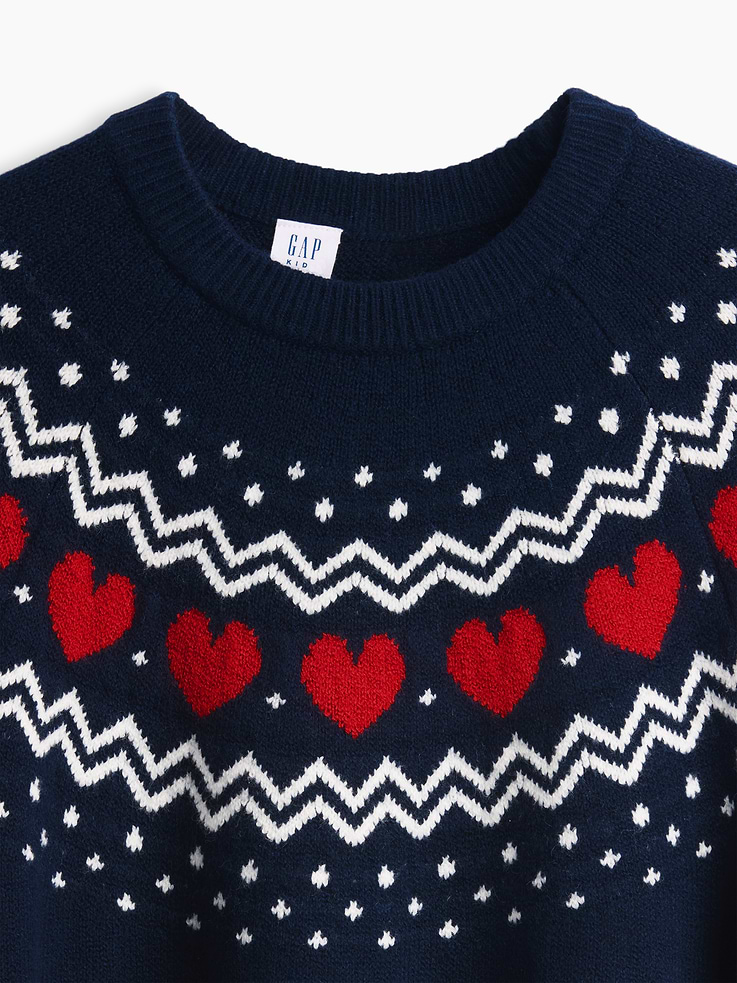 Image 5 of 5, Kids CashSoft Oversized Fair Isle Sweater Dress
