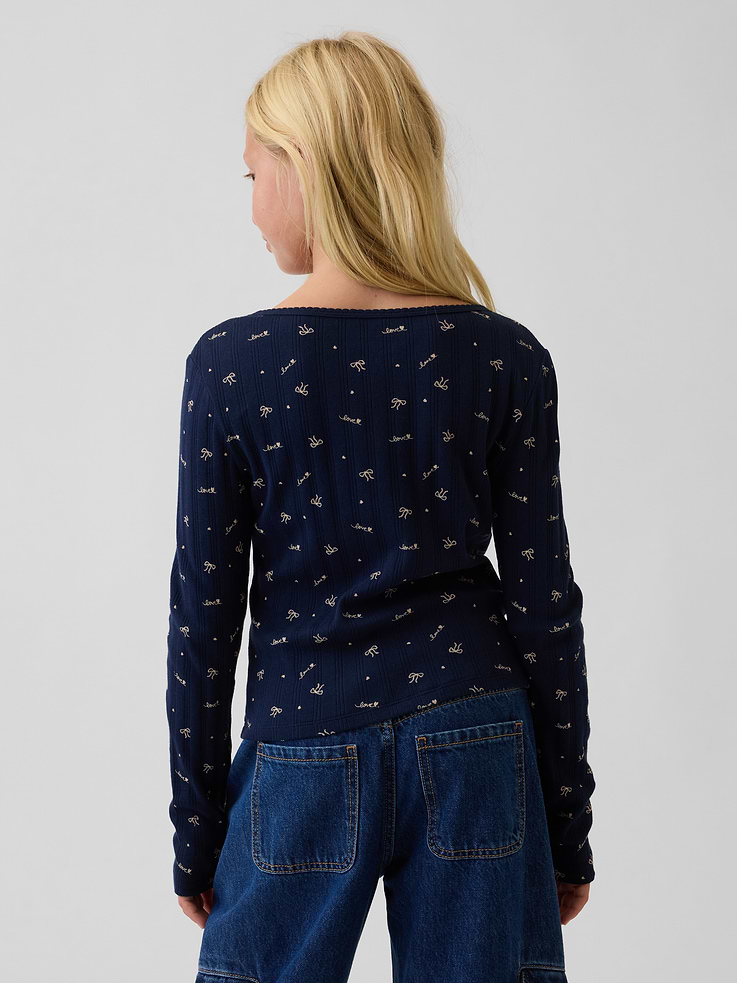 Image 3 of 4, Kids Pointelle T-Shirt