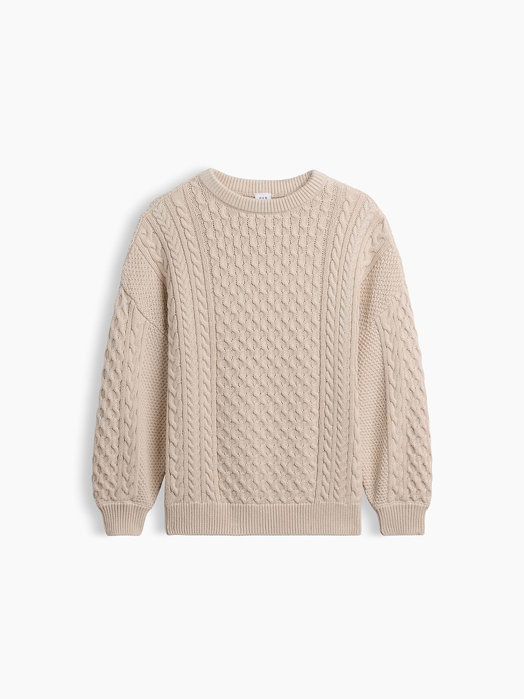 Image 2 de 5, Chandail surdimensionné en tricot torsadé 100 % coton pour Enfant