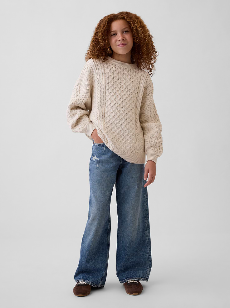 Image 4 de 5, Chandail surdimensionné en tricot torsadé 100 % coton pour Enfant