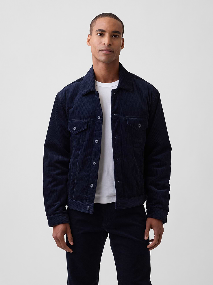 Image 1 of 5, This product is part of our water-saving Washwell program. Compared with conventional wash methods, Washwell uses at least 20% less water., Smooth corduroy weave., Dropped shoulder, long sleeves with button cuffs., Spread collar, button front., Patch pockets with button closures at chest, slant pockets at lower front., Banded hem., Product #1178005