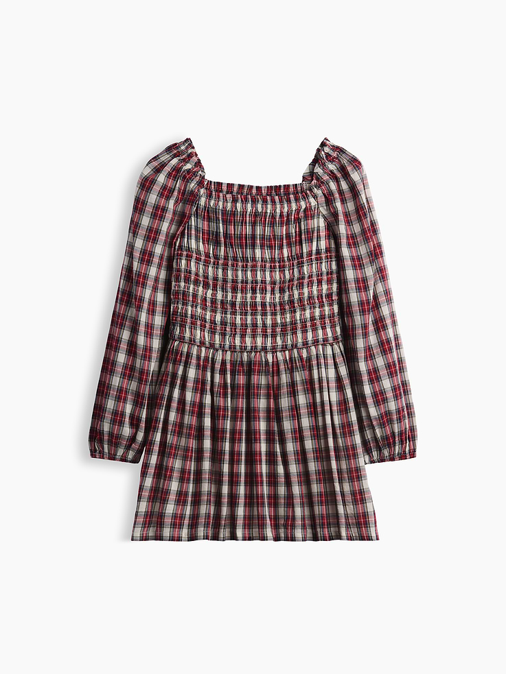 Image 2 de 5, Robe à taille smockée à carreaux pour Enfant