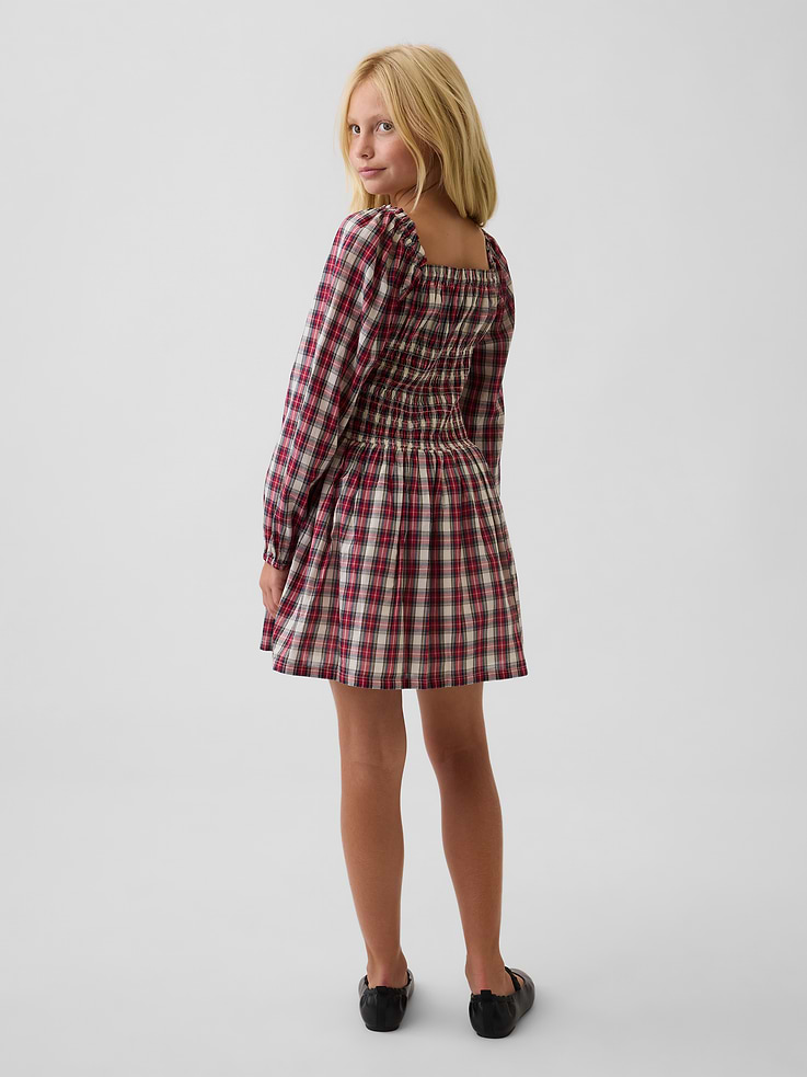 Image 3 de 5, Robe à taille smockée à carreaux pour Enfant