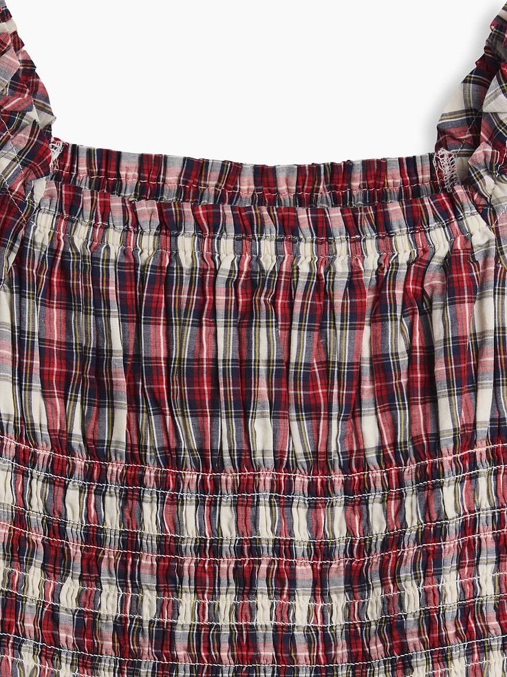 Image 5 de 5, Robe à taille smockée à carreaux pour Enfant