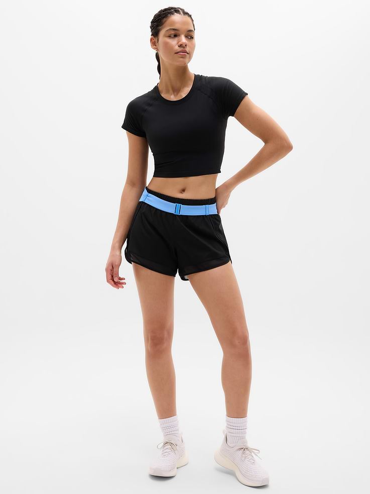 Image number 1 showing, Mesh Racer Run Mid Rise 4" Short