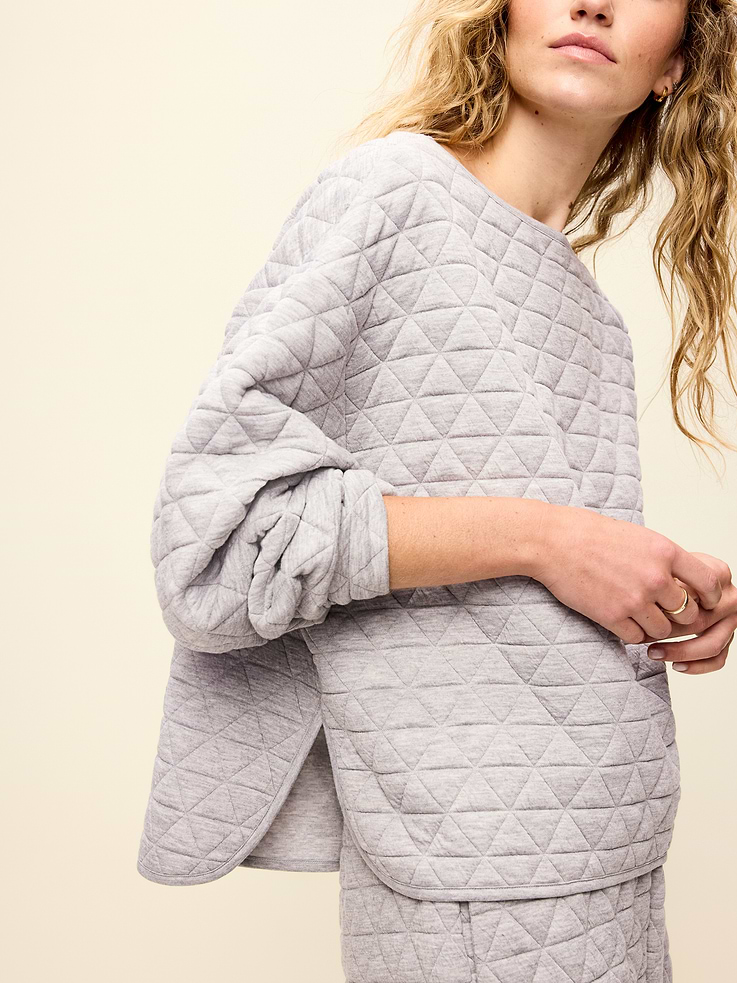 Image number 1 showing, Quilted Bounce Boatneck Sweatshirt