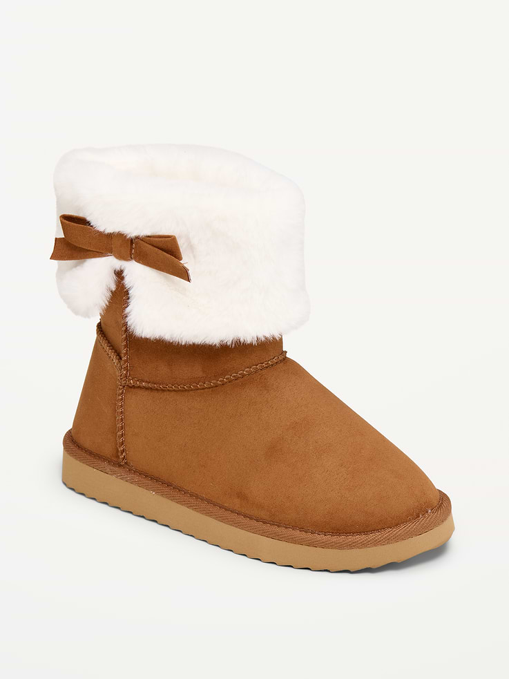 Image 1 of 4, rounded toe box, faux-fur collar, cushioned foot bed, faux fur lining, Product #1184168