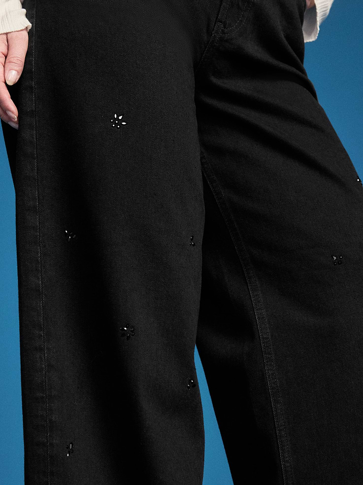 Image 4 of 8, Old Navy x Altuzarra High-Waisted Embellished Baggy Wide-Leg Jeans