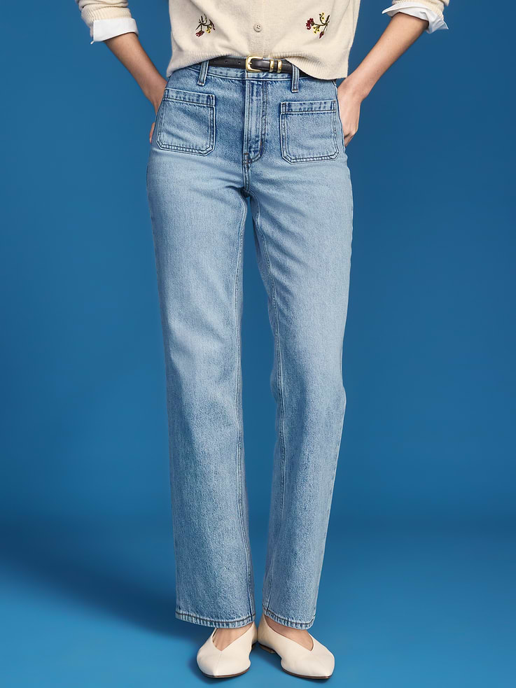 Image 2 of 7, Old Navy x Altuzarra High-Waisted Straight Leg Jeans