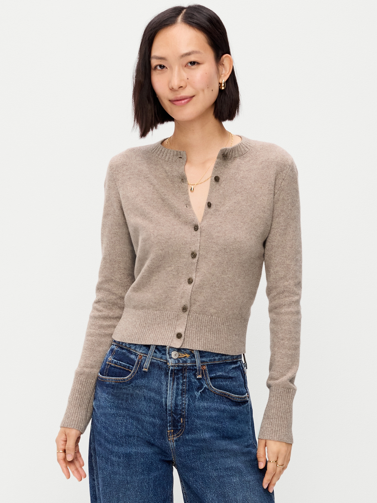 SoSoft Cropped Crew-Neck Cardigan | Old Navy