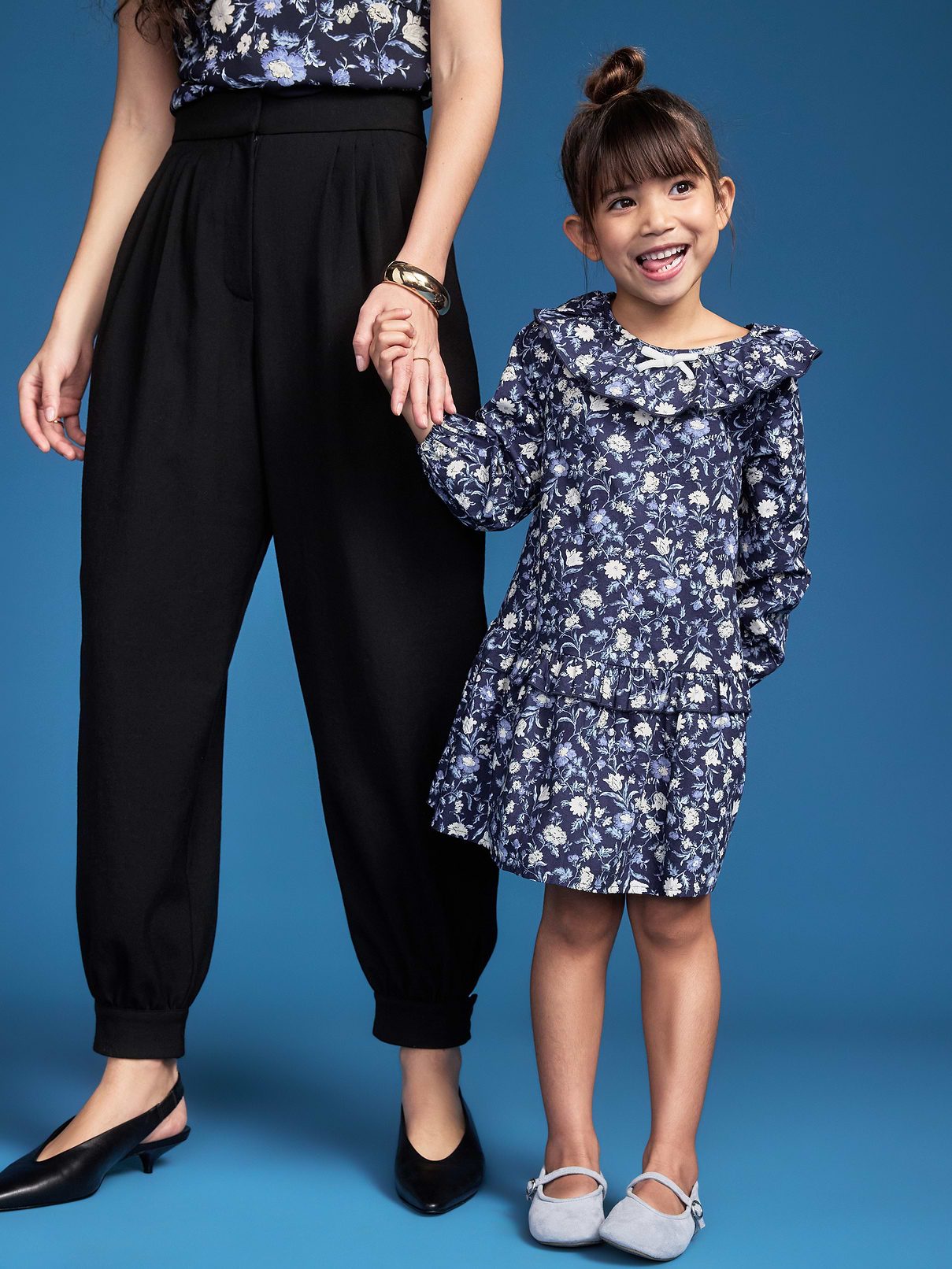 Image 1 of 4, ruffled neckline, long sleeves hit just above the wrist, drop waist, ruffled tiered hem, Product #1184461