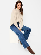 Image 3 of 3, SoSoft Mock-Neck Shaker Sweater