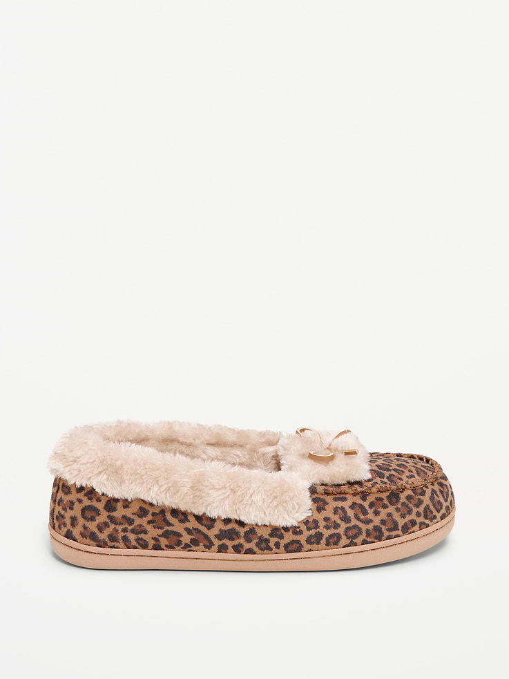 Image 3 of 5, Faux-Fur Lined Moccasin Slippers for Women