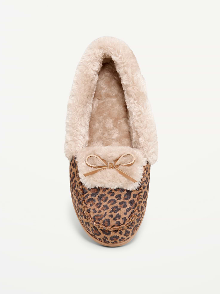 Image 2 of 5, Faux-Fur Lined Moccasin Slippers for Women