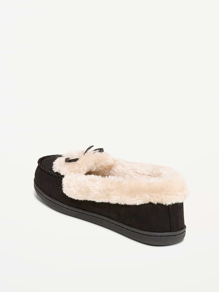 Image 4 of 4, Faux-Fur Lined Moccasin Slippers for Women