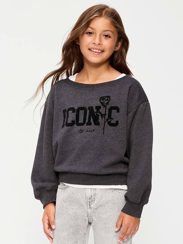 Off-Shoulder Sweatshirt for Girls