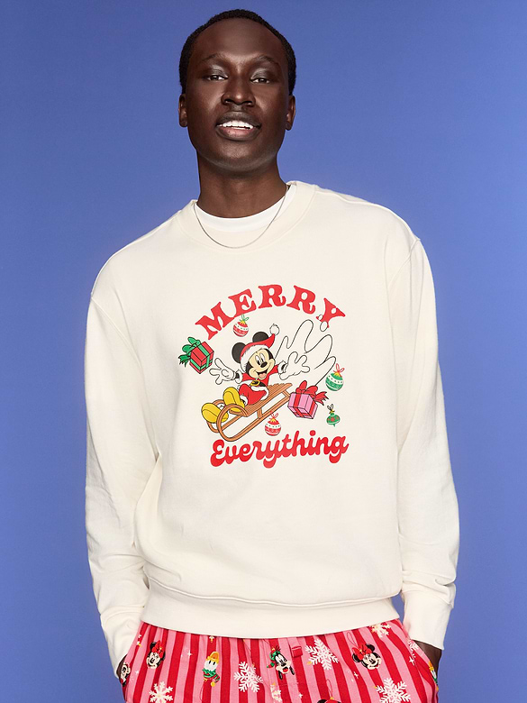 Old Navy x Disney Mickey Mouse Oversized Crew Sweatshirt for Men