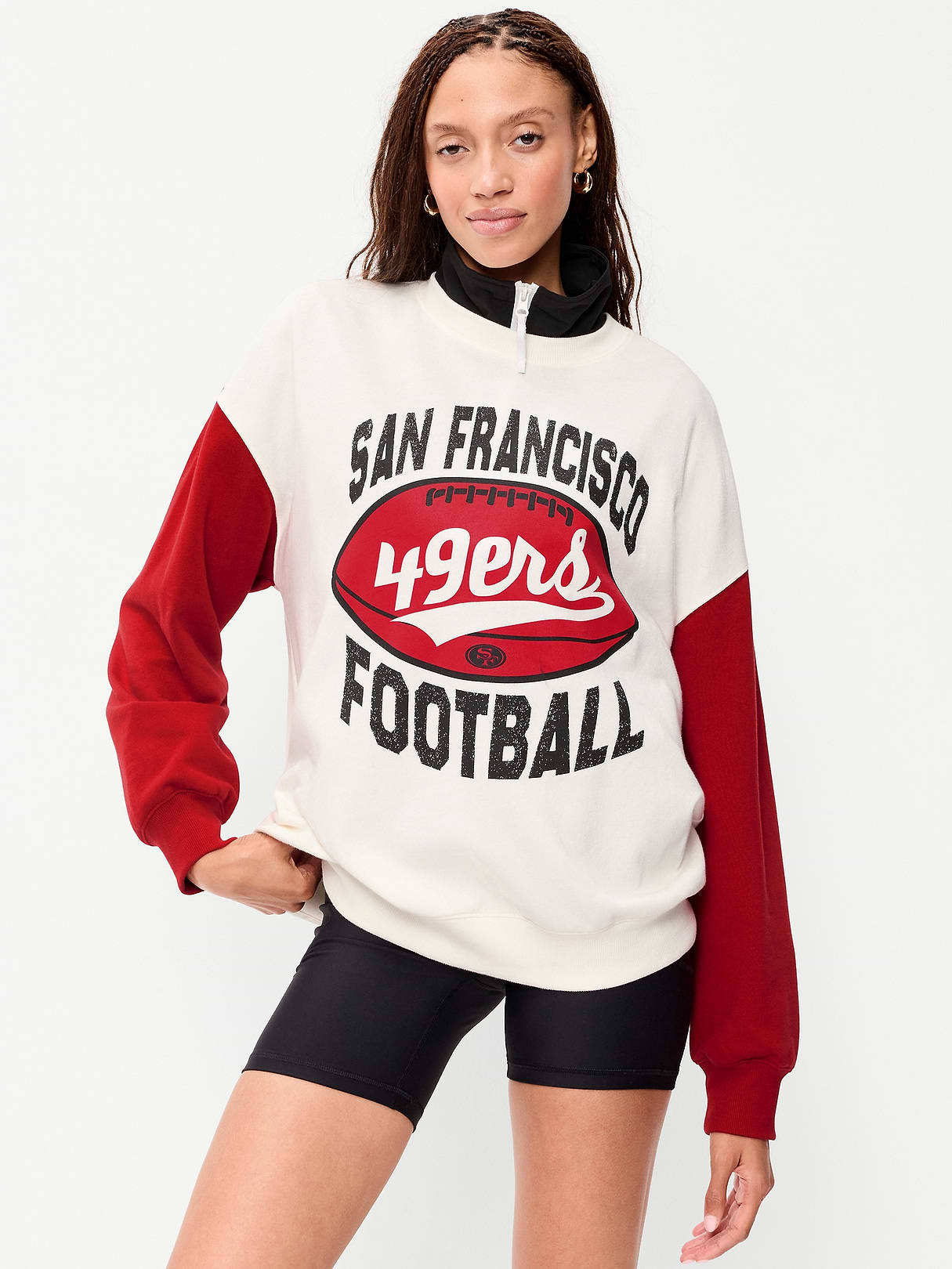 San Francisco 49ers Oversized Fleece Sweatshirt for Women | Old Navy