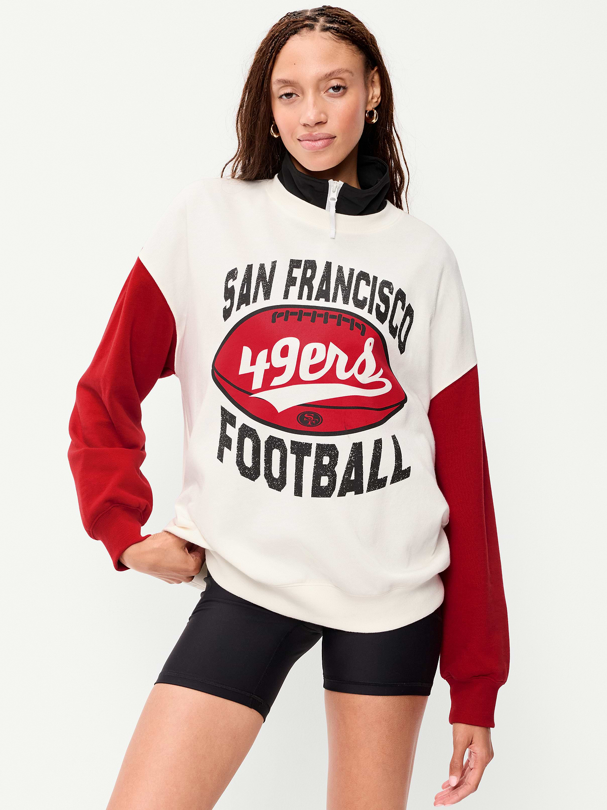 Image number 1 showing, San Francisco 49ers Oversized Fleece Sweatshirt for Women