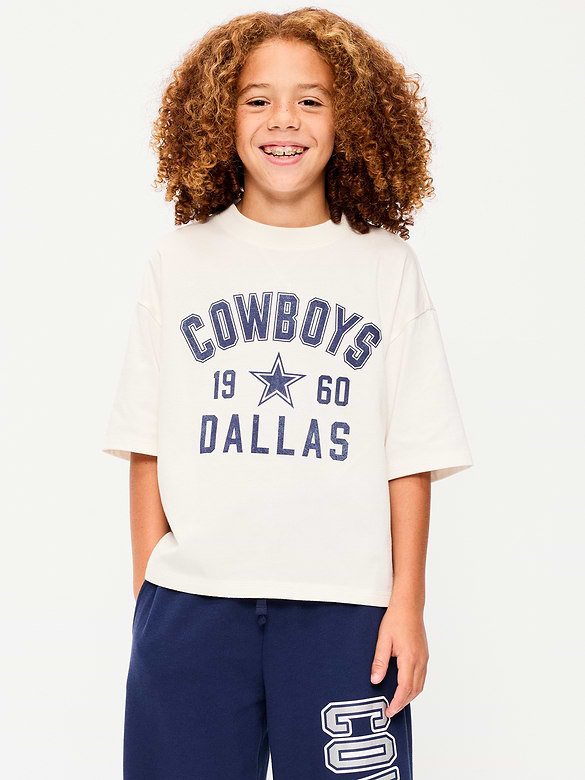 Dallas Cowboys Oversized Boxy Graphic T-Shirt for Boys