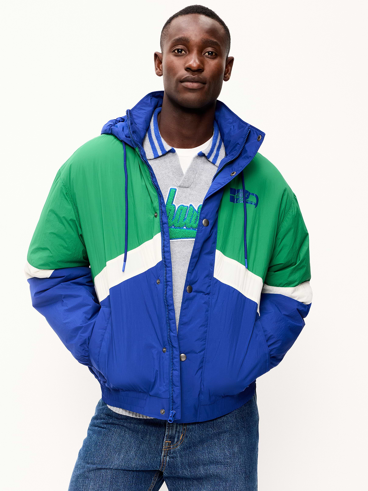 Image number 1 showing, Seattle Seahawks Oversized Jacket for Adults