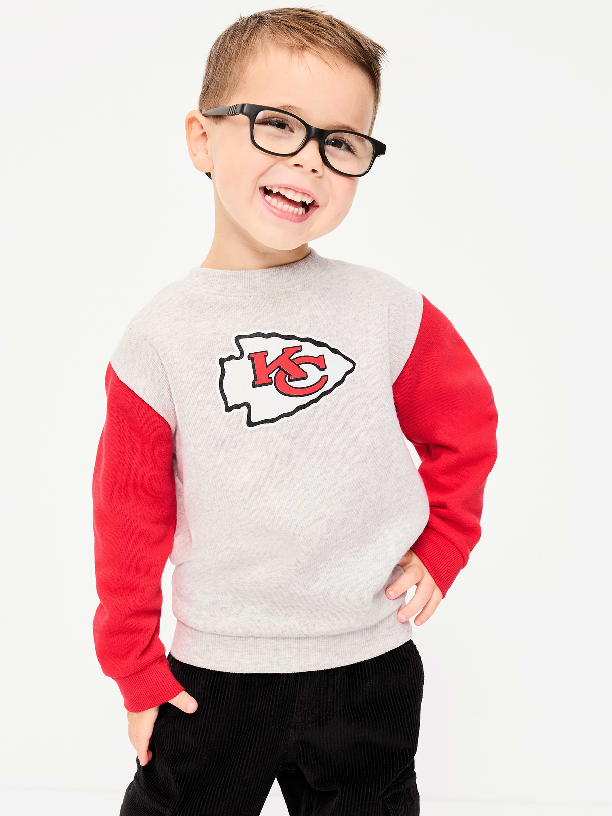 Image number 1 showing, Kansas City Chiefs Oversized Crew-Neck Sweatshirt for Toddler Boys