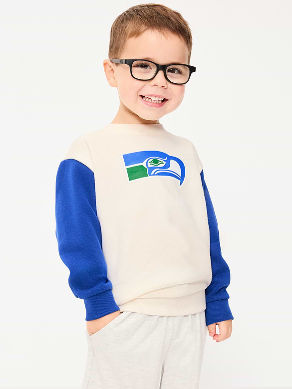 Seattle Seahawks Oversized Crew-Neck Sweatshirt for Toddler Boys