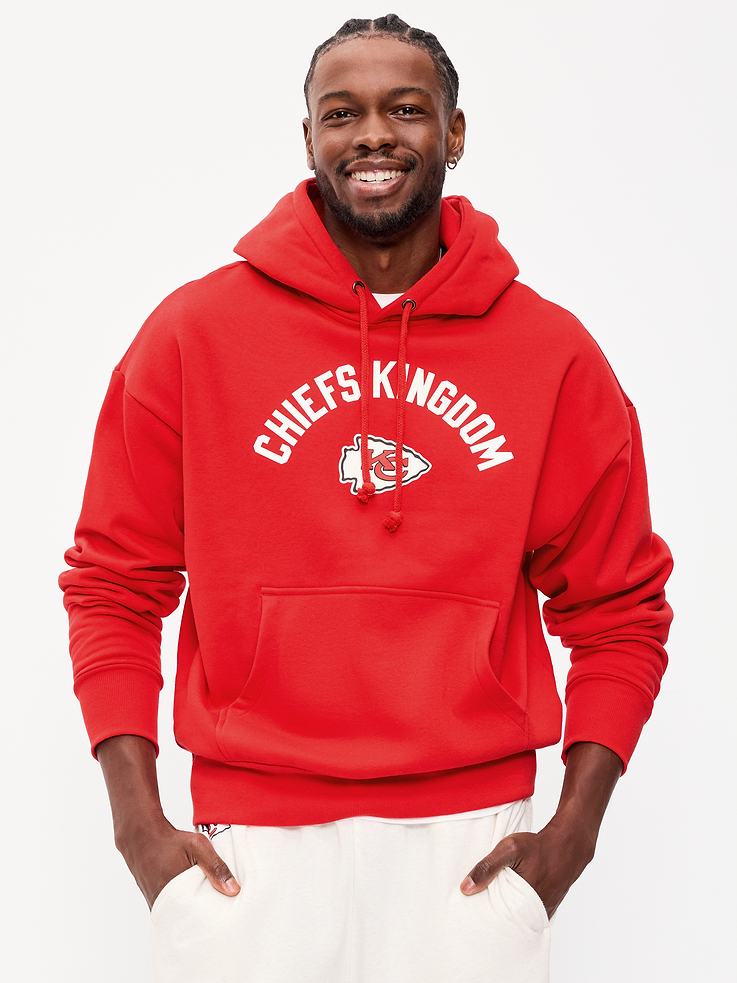 Image number 1 showing, Kansas City Chiefs Oversized Pullover Hoodie for Adults