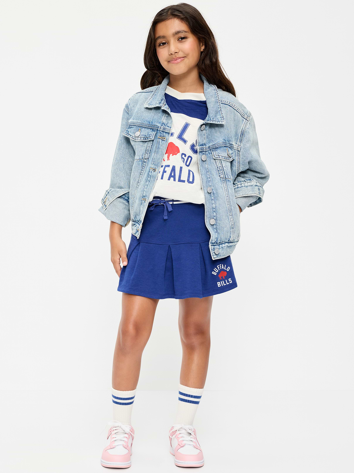 Image number 1 showing, Buffalo Bills French Terry Pleated Skort for Girls