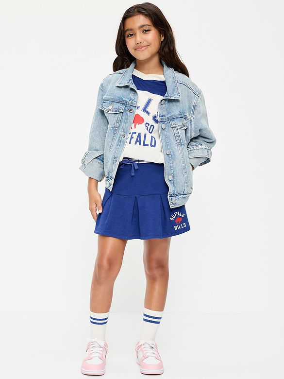 Buffalo Bills French Terry Pleated Skort for Girls