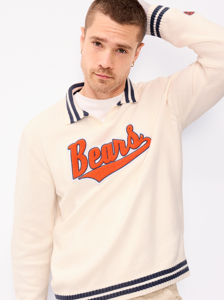 Image 3 of 6, Chicago Bears Collared Sweater for Men