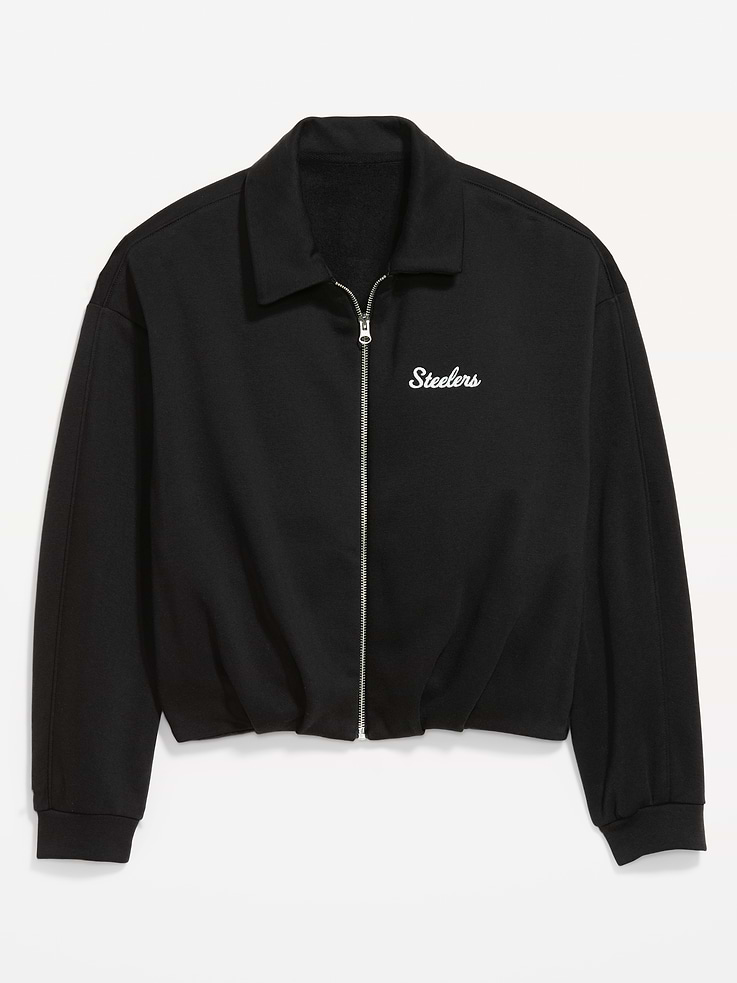 Image 3 of 4, Pittsburgh Steelers Oversized Fleece Bomber Jacket for Women