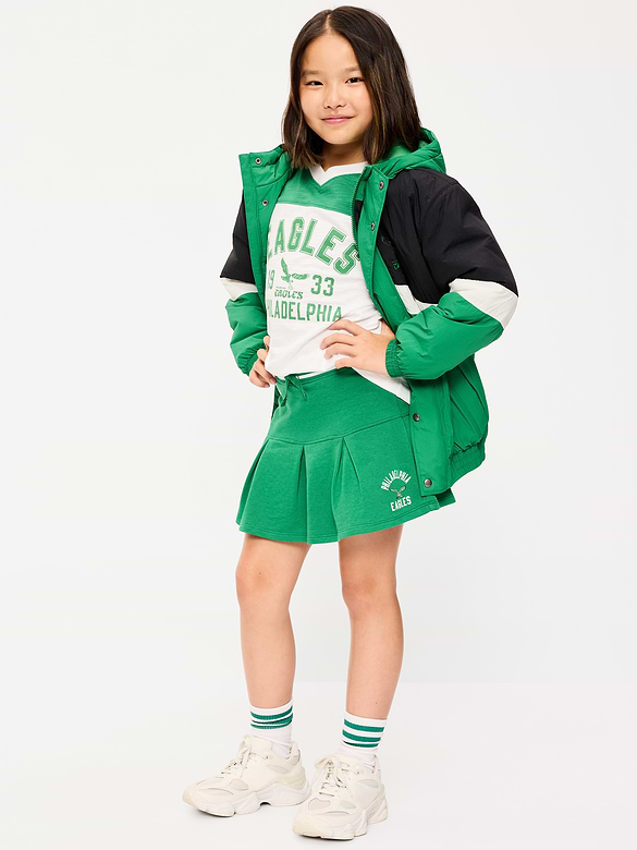 Philadelphia Eagles French Terry Pleated Skort for Girls