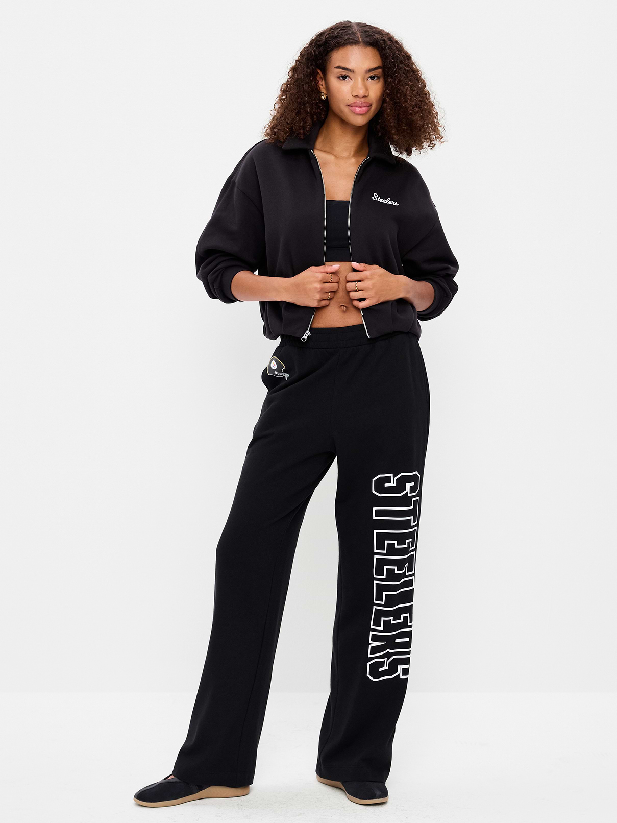 Image number 1 showing, Pittsburgh Steelers High-Waisted SoComfy Wide-Leg Sweatpants for Women