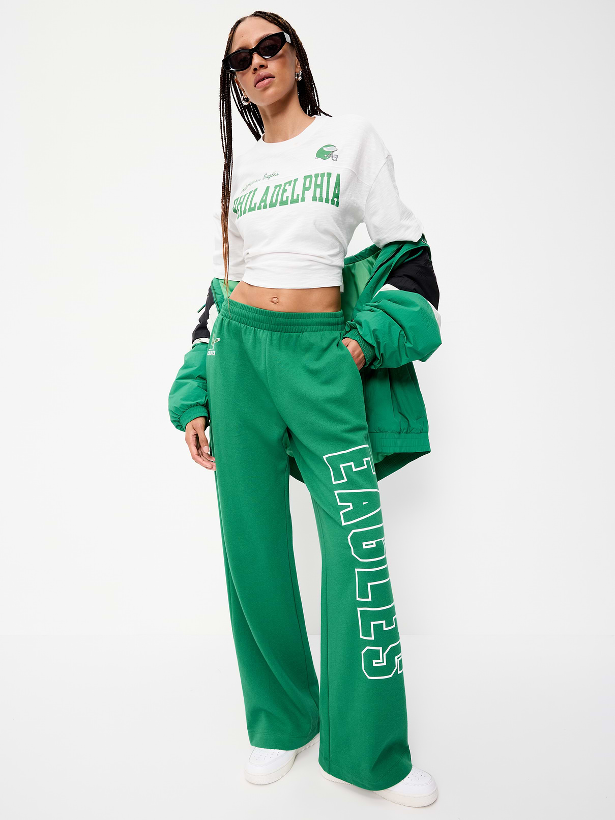 Image number 1 showing, Philadelphia Eagles High-Waisted SoComfy Wide-Leg Sweatpants for Women