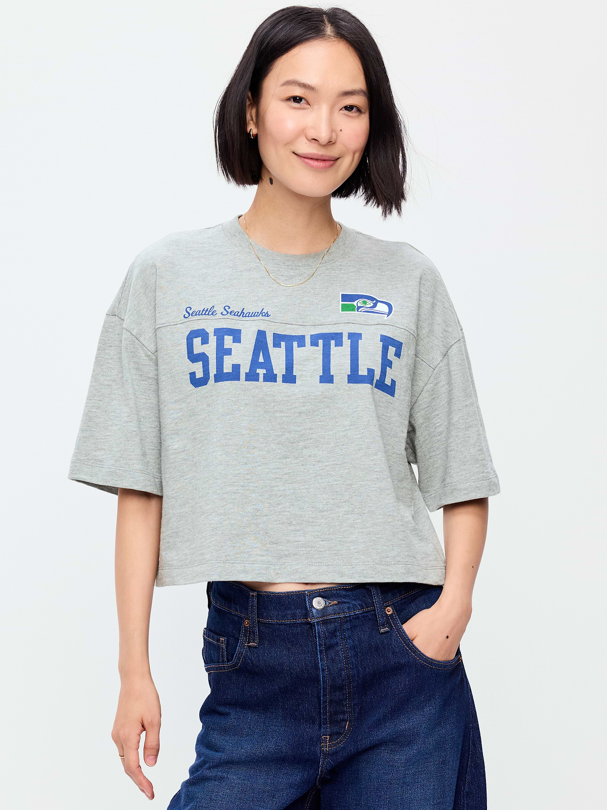 Image number 3 showing, Seattle Seahawks Vintage Oversized T-Shirt for Women