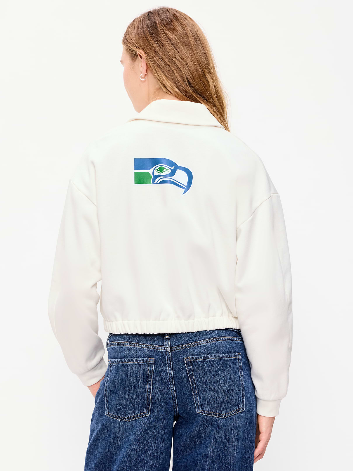 Image number 2 showing, Seattle Seahawks Oversized Fleece Bomber Jacket for Women