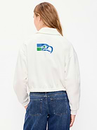Image number 2 showing, Seattle Seahawks Oversized Fleece Bomber Jacket for Women
